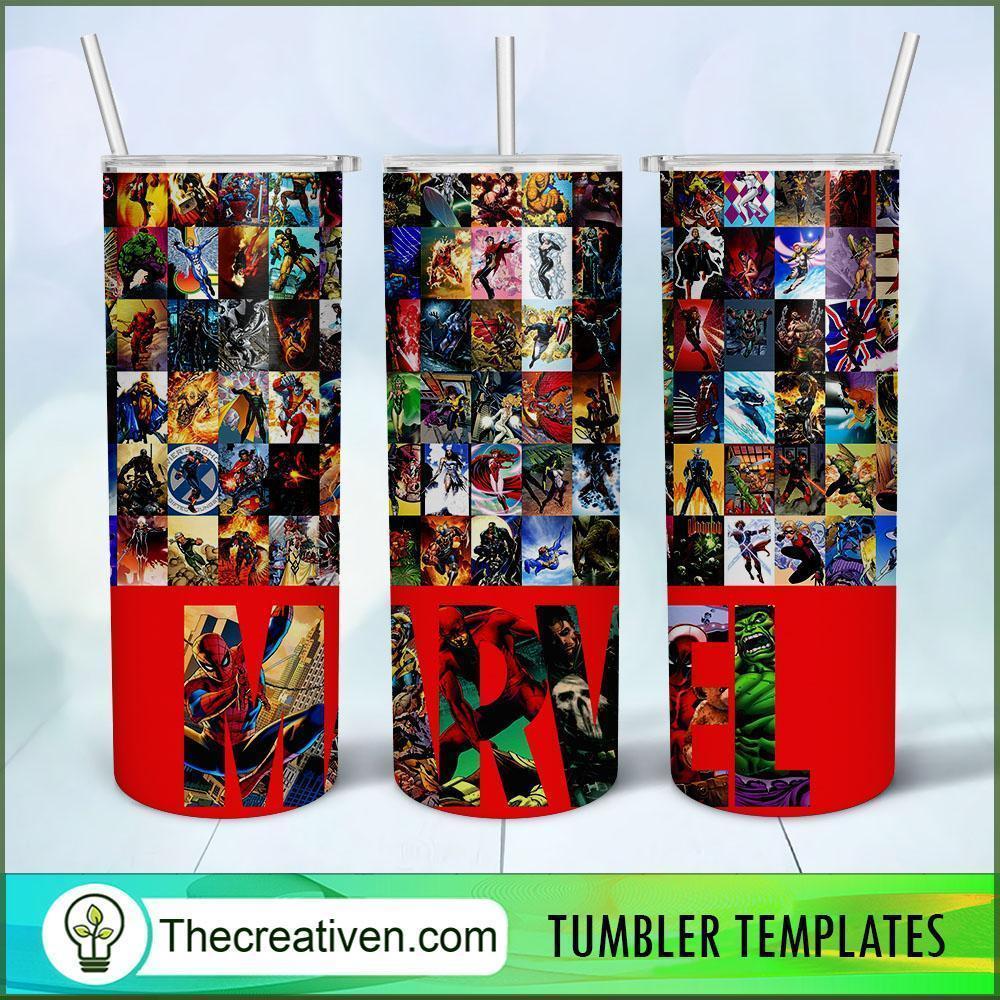 Marvel Minimalist 20oz Tumbler Wrap – Digital Download 1 Marvel Minimalist 20oz Tumbler Wrap – Digital Download