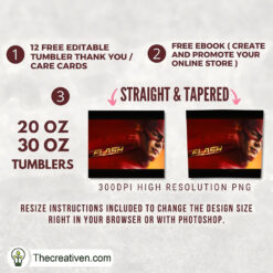Alternative view of The Flash 20oz Tumbler Wrap – Digital Download