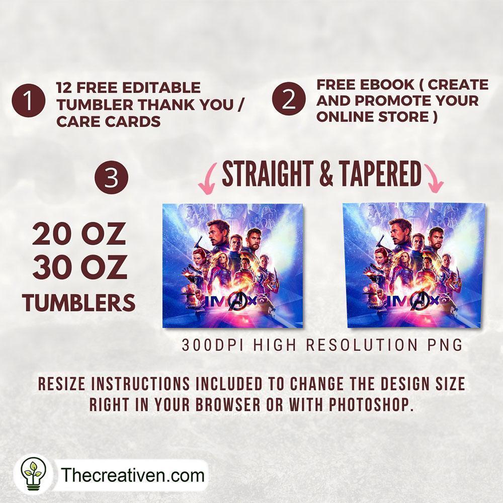 Avengers Team Poster 20oz Tumbler Wrap – Digital Download 2 Avengers Team Poster 20oz Tumbler Wrap – Digital Download - Image 2