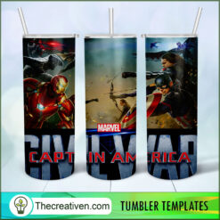 Avengers Civil War 20oz Tumbler Wrap – Digital Download