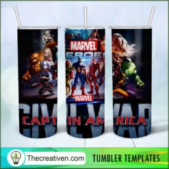 Avengers Cartoon Poster 20oz Tumbler Wrap – Digital Download