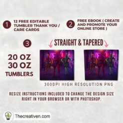 Alternative view of Deadpool 20oz Tumbler Wrap – Digital Download