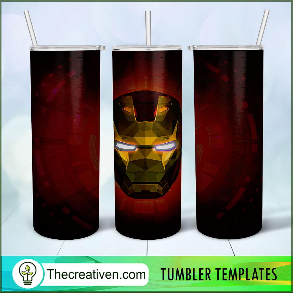 Iron Man Head 20oz Tumbler Wrap – Digital Download 1 Iron Man Head 20oz Tumbler Wrap – Digital Download