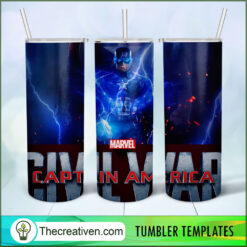 Captain America 20oz Tumbler Wrap – Digital Download