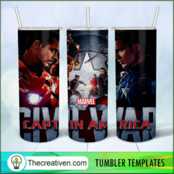 Marvel Civil War 20oz Tumbler Wrap – Digital Download