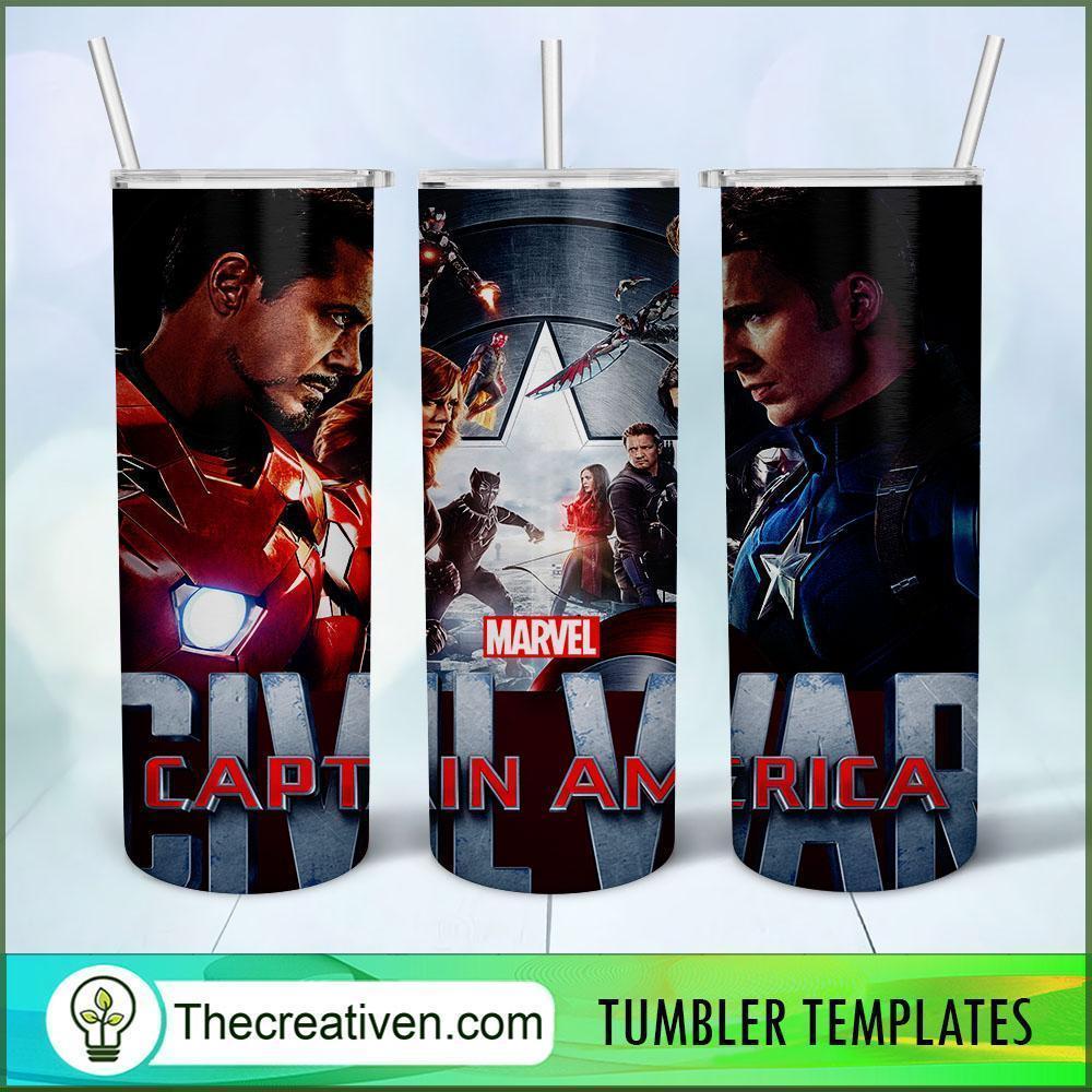 Marvel Civil War 20oz Tumbler Wrap – Digital Download 1 Marvel Civil War 20oz Tumbler Wrap – Digital Download
