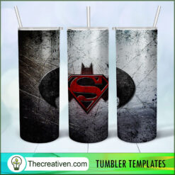 Batman And Superman Logo 20oz Tumbler Wrap – Digital Download