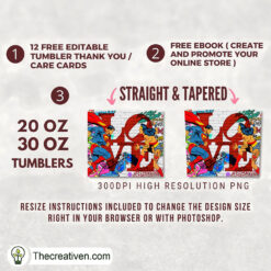 Alternative view of Superman vs Wonder Woman 20oz Tumbler Wrap – Digital Download