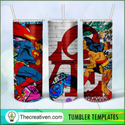 Superman vs Wonder Woman 20oz Tumbler Wrap – Digital Download