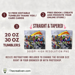 Alternative view of Funny Poster Of Characters 20oz Tumbler Wrap – Digital Download