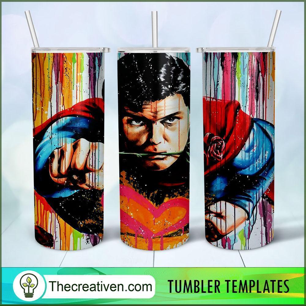 Superman Heart Art 20oz Tumbler Wrap – Digital Download 1 Superman Heart Art 20oz Tumbler Wrap – Digital Download