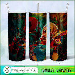 Deadpool And Harley Quinn 20oz Tumbler Wrap – Digital Download