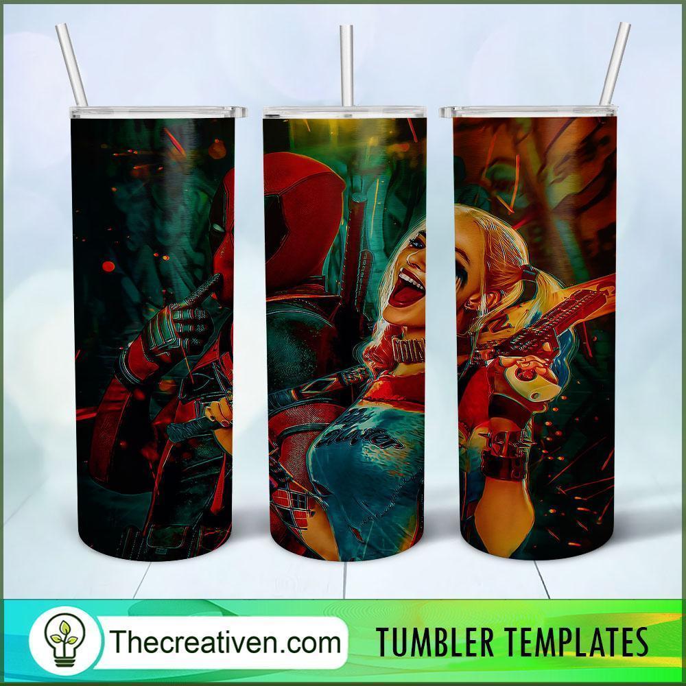 Deadpool And Harley Quinn 20oz Tumbler Wrap – Digital Download 1 Deadpool And Harley Quinn 20oz Tumbler Wrap – Digital Download