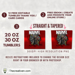 Alternative view of Rocket Raccoon Marvel 20oz Tumbler Wrap – Digital Download