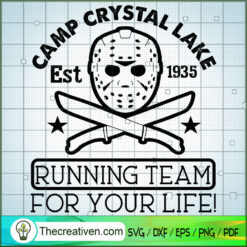 Camp-Crystal Lake Est 1935 Running Team SVG, Halloween SVG, Horror SVG