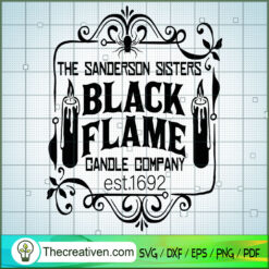 The Sanderson Sisters Black Flame Cand SVG Cut File fo Design 34240
