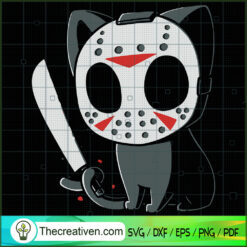 Halloween Horror Cat Jason SVG Cut File for Cricut & Silhouette