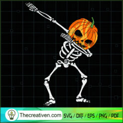 Dabbing Skeleton Pumpkin Hal SVG Cut File for Cricut