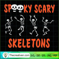 Spooky Scary Skeletons Dance SVG Cut File for Cricut