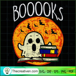 Boooks Moon Ghost Halloween SVG Cut File for Cricut & Silhouette