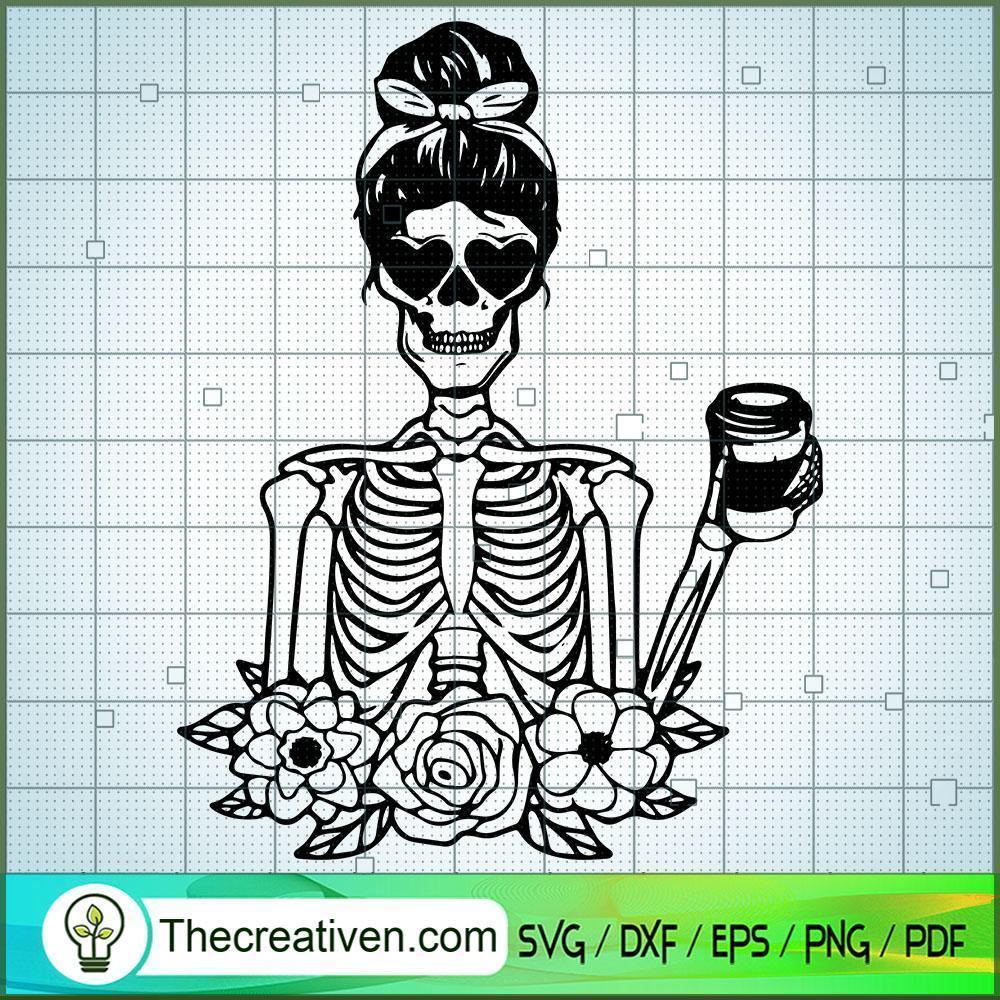 Skeleton Drinking Coffee Lover Funny Hall SVG, Horror SVG, Halloween SVG, Scary SVG 1 43 copy 6