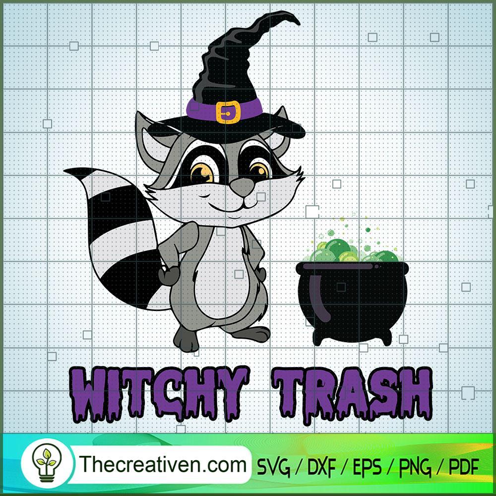 Witchy Trash Raccoon Hallowe SVG Cut File for Cricut 1 Witchy Trash Raccoon Hallowe SVG Cut File for Cricut