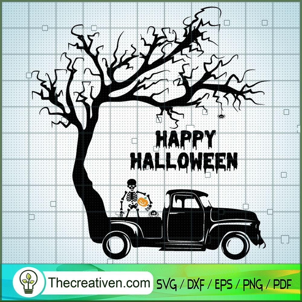 Happy Halloween Skeleton Truck SVG Cut File for Cricut & Silhouette 1 Happy Halloween Skeleton Truck SVG Cut File for Cricut & Silhouette