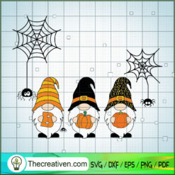 Halloween Boo Three Gnomies  SVG Cut File for Cricut
