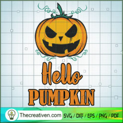 Halloween Fall Autumn Hello  SVG Cut File for Cricut