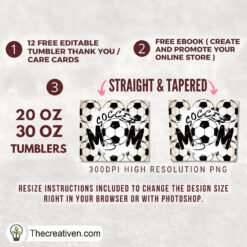 20oz Skinny Tumbler Soccer Mom Tumbler Wrap – Digital Download - Image 2