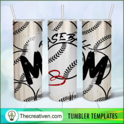 20oz Skinny Tumbler Baseball Sport Mom Tumbler Wrap – Digital Download