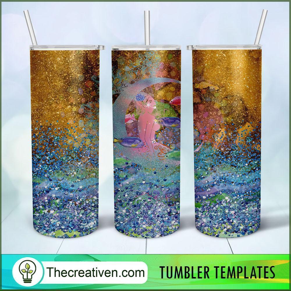 20oz Skinny Tumbler Mermaid Glitter Tumbler Wrap – Digital Download 1 20oz Skinny Tumbler Mermaid Glitter Tumbler Wrap – Digital Download