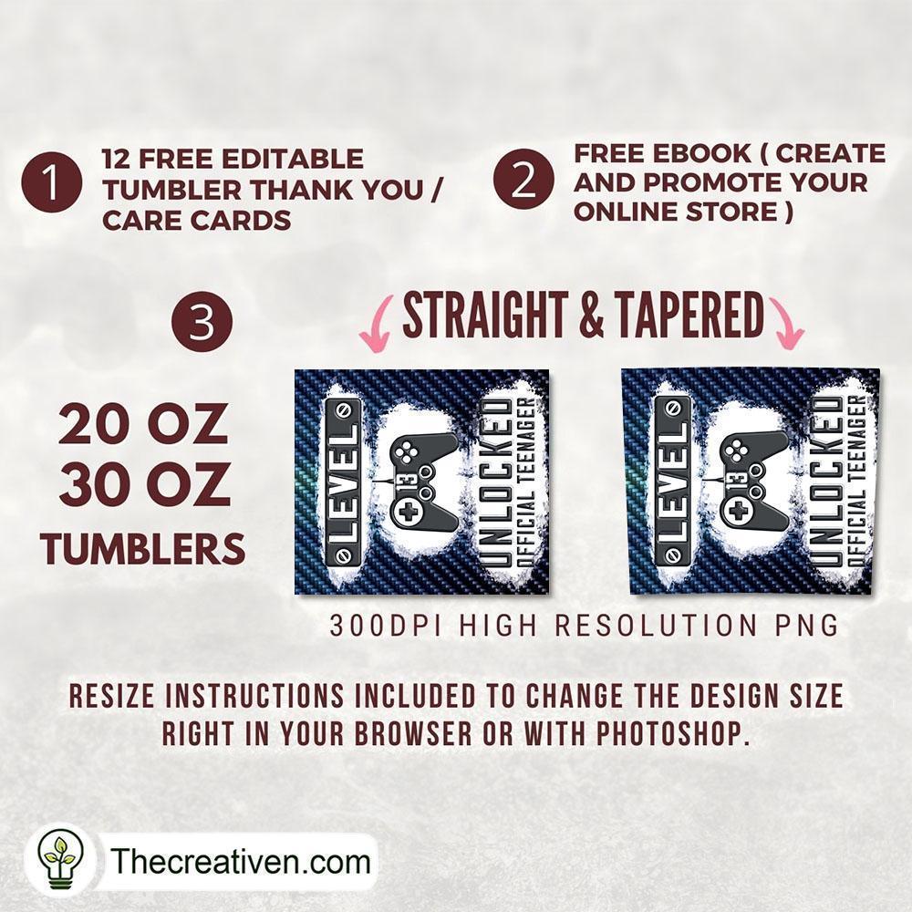 20oz Skinny Tumbler Level 13 Unlocked Tumbler Wrap – Digital Download 2 20oz Skinny Tumbler Level 13 Unlocked Tumbler Wrap – Digital Download - Image 2