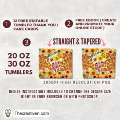 20oz Skinny Tumbler Giraffe Pr Tumbler Wrap Download 3 20oz Skinny Tumbler Giraffe Pr Tumbler Wrap Download - Image 2