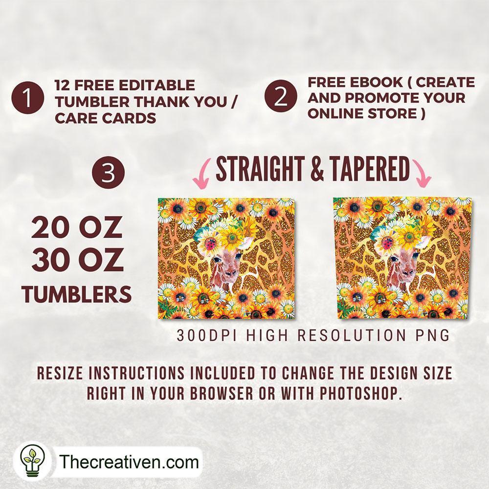 20oz Skinny Tumbler Giraffe Pr Tumbler Wrap Download 2 20oz Skinny Tumbler Giraffe Pr Tumbler Wrap Download - Image 2