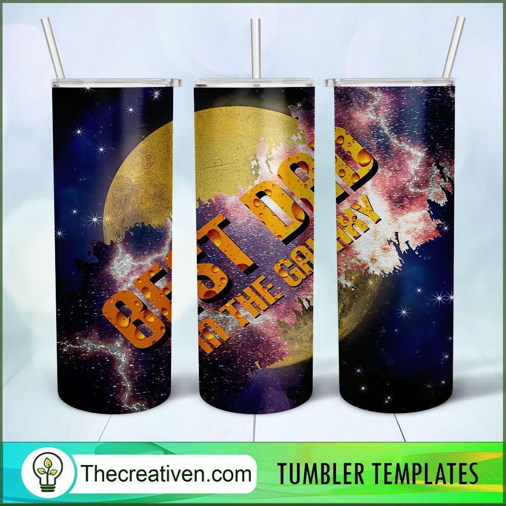 20oz Skinny Tumbler Best Dad Galaxy, 20oz Skinny Straight, Full Tumbler Wrap, PNG Digital File 1 130 copy 1