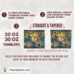 Alternative view of 20oz Skinny Tumbler Leopard Co Tumbler Wrap Download