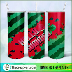 20oz Skinny Tumbler Summer Watermelon Tumbler Wrap – Digital Download