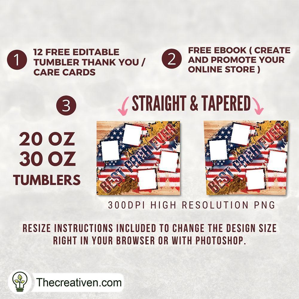 20oz Skinny Tumbler Best Papa Tumbler Wrap Download 2 20oz Skinny Tumbler Best Papa Tumbler Wrap Download - Image 2