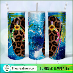 20oz Skinny Tumbler Flip Flops Life Tumbler Wrap – Digital Download