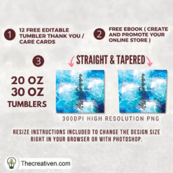 Alternative view of 20oz Skinny Tumbler Hello Summer Beach Tumbler Wrap – Digital Download