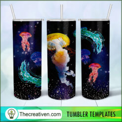 20oz Skinny Tumbler Jellyfish Galaxy Tumbler Wrap – Digital Download