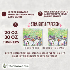 Alternative view of 20oz Skinny Tumbler Strawberry Ombre Tumbler Wrap – Digital Download
