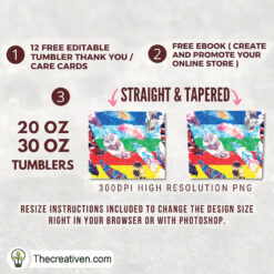 Alternative view of 20oz Skinny Tumbler Glitter Feather Tumbler Wrap – Digital Download