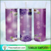 20oz Skinny Tumbler Purple Floral Tumbler Wrap – Digital Download