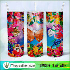 20oz Skinny Tumbler Pink Rose Ombre Tumbler Wrap – Digital Download