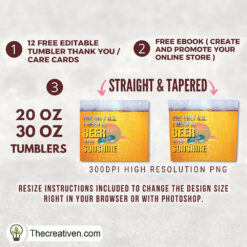 Alternative view of 20oz Skinny Tumbler Beer and Sunshine Tumbler Wrap – Digital Download