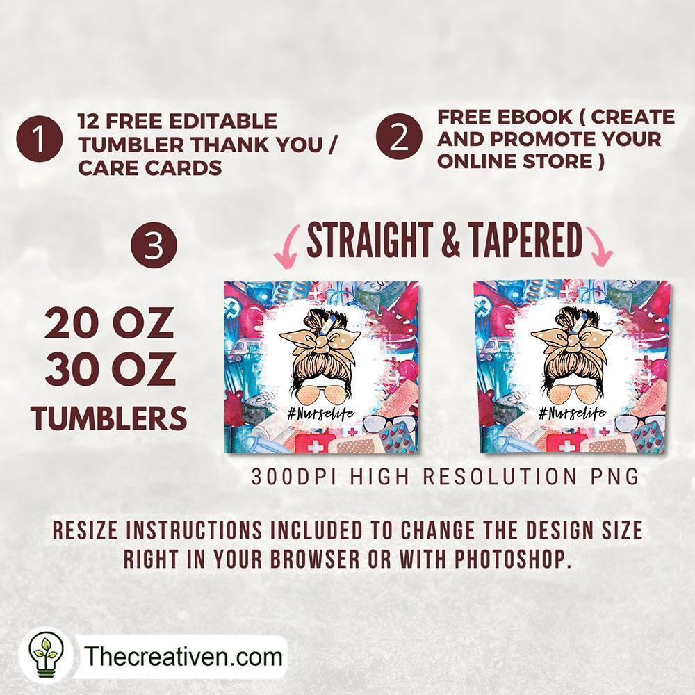 20oz Skinny Tumbler Nurse Life Tumbler Wrap – Digital Download 2 20oz Skinny Tumbler Nurse Life Tumbler Wrap – Digital Download - Image 2