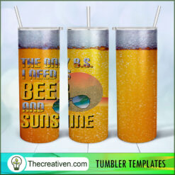 20oz Skinny Tumbler Beer and Sunshine Tumbler Wrap – Digital Download