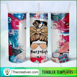20oz Skinny Tumbler Nurse Life Tumbler Wrap – Digital Download